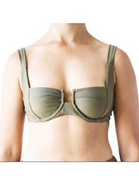 Shop Moonstone Green “Sarah” Bikini Swim Top Medium